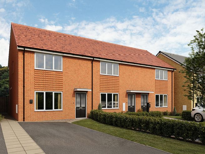 2 bedroom houses - artist's impression subject to change. Please note that the above computer generated image is representative of the house type and not the specified plot as some details may vary.